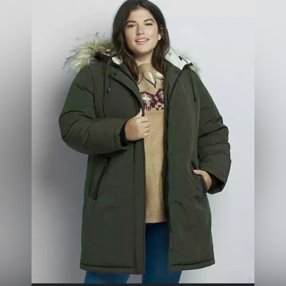 Lane Bryant Army Green Parka Jacket Size 22/24